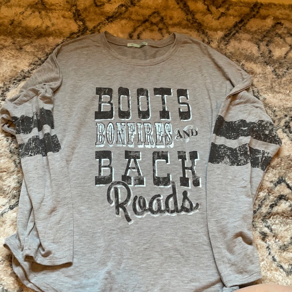 Oversized vintage look long sleeve shirt